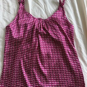 New York & Company Pink Geometric Camisole
